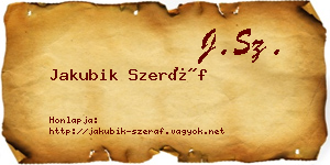 Jakubik Szeráf névjegykártya